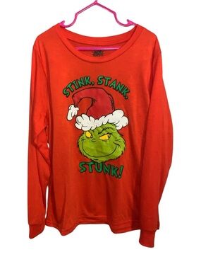 The Grinch Long Sleeve Holiday Tee Shirt Stink Stank Stunk Youth 12